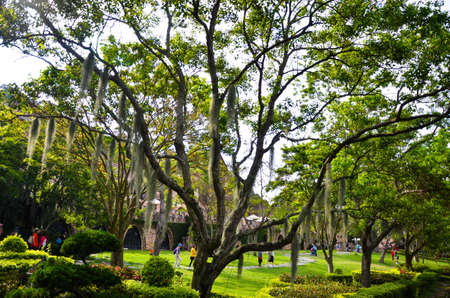 Taichung, Taiwan-APR 14, 2019: A beautiful sunny afternoon at Xinshe Castle, Taichung, Taiwan.