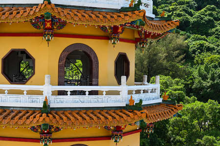 Kaohsiung, Taiwan - OCT 16, 2021: Dragon and Tiger Pagodas famous building in southern Taiwan.のeditorial素材