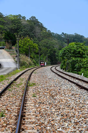Miaoli, Taiwan - APR 12, 2021: Old Former Mountain Line Rail Bike Station in Sanyi, Miaoli, Taiwan.のeditorial素材