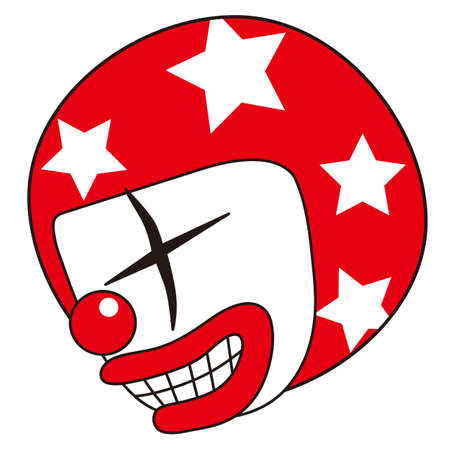 vector illustration clown, Circus, red and whiteのイラスト素材