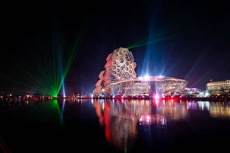Kaohsiung, Taiwan - FEB 18, 2022: Kaohsiung Music Center at night.のeditorial素材