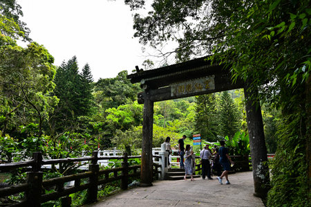 Wulai District, New Taipei City, Taiwan - APR 10, 2022: Yun-Hsien Park in Wulai.のeditorial素材