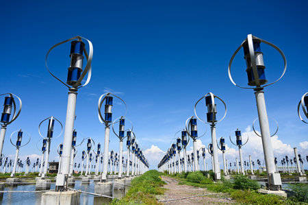 Wind power station in Changhua City, Taiwan.の写真素材