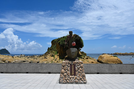 Keelung City, Taiwan - July 29, 2022: Stone statue in Heping Island Park.のeditorial素材