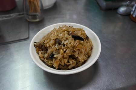 Glutinous oil rice is a common snack in Taiwan.の写真素材