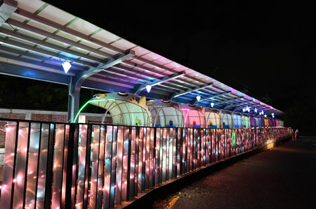 New Taipei City, Taiwan - July 29, 2022: Shenao Rail Bike in Ruifang Dist., New Taipei City, Taiwan.