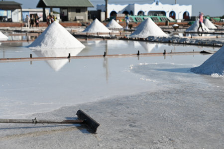 Tainan City, Taiwan - NOV 19, 2022: Jingzaijiao Tile-Paved Salt Fields.のeditorial素材