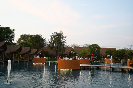 Nakhon Pathom, Thailand - DEC 22, 2022: Bubble in the forest cafe is famous coffee shop in thailand.のeditorial素材