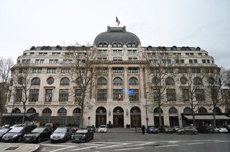 Paris, France - MAR 26, 2023: paris residential city street.のeditorial素材