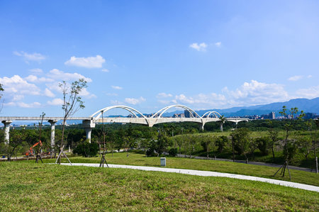 Bridge in Yingge District, New Taipei City, Taiwan.のeditorial素材