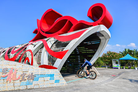 New Taipei City, Taiwan - NOV 02, 2023: Sanying Longyao Bridge.のeditorial素材