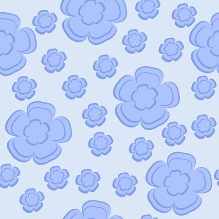 Seamless vector pattern with flowers, violet and lilac.のイラスト素材