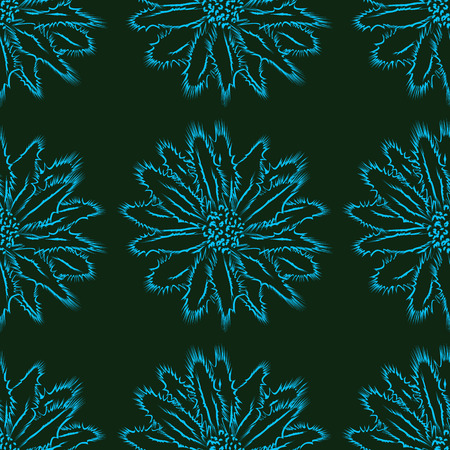 Floral ornament on a dark backgroundのイラスト素材