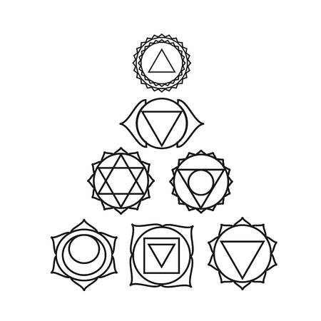 seven human, illustration, black and white colors.