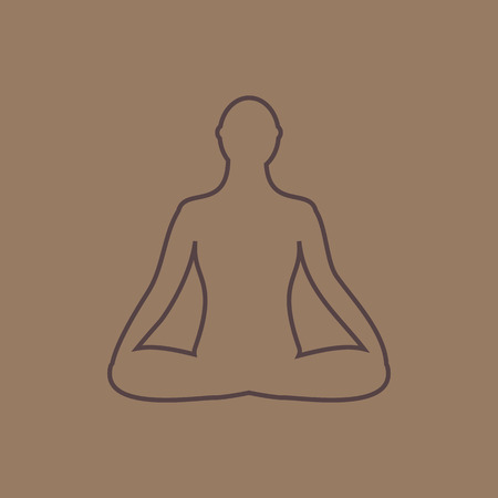 Meditation icon. human meditating in  pose.
Yoga Pose. Fitness, gym and Sport.Relaxのイラスト素材