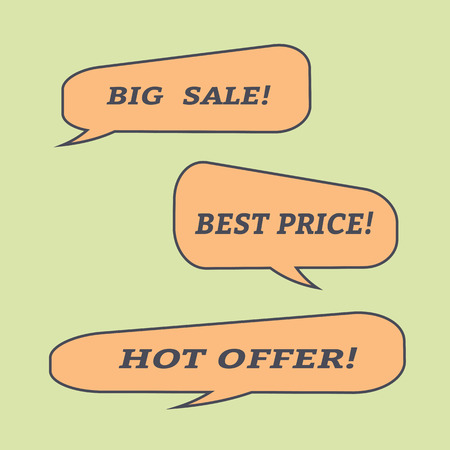 Sale speech bubbles. . Talk balloon. Set of illustration icons.のイラスト素材