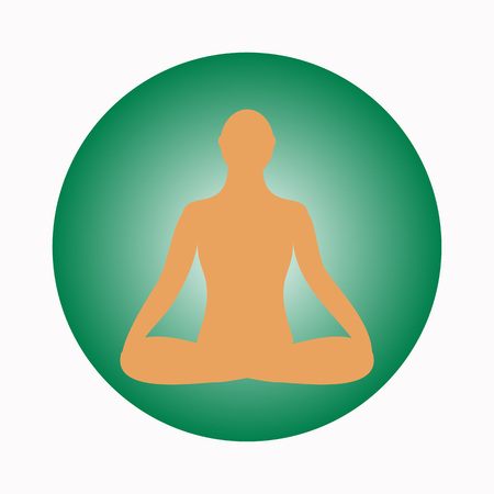 Meditation icon. human meditating in pose.
Yoga Pose. Fitness, gym and Sport.Relaxのイラスト素材