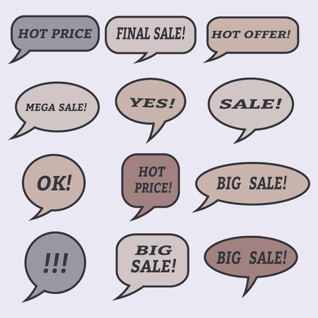 Sale speech bubbles. . Talk balloon.のイラスト素材