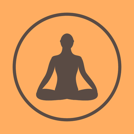 Meditation icon. human meditating in pose.
 Yoga Pose. Fitness, gym and Sport.Relax andのイラスト素材