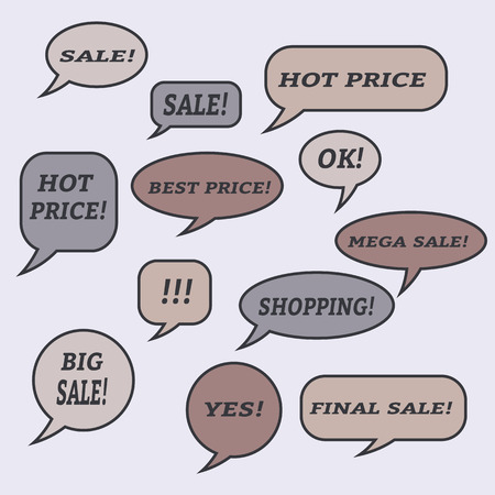 Sale speech bubbles. . Talk balloon. Set ofのイラスト素材