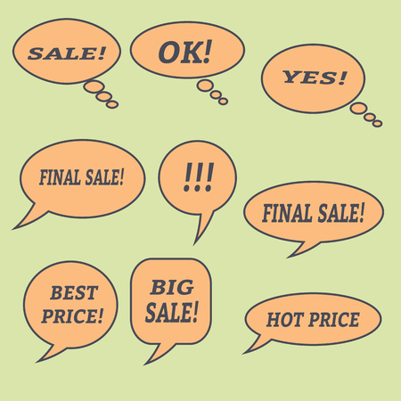 Sale speech bubbles. . Talk balloon. Set ofのイラスト素材