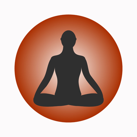 Meditation icon. human meditating inpose.
 Yoga Pose. Fitness, gym and Sport.のイラスト素材