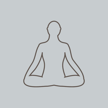 Meditation icon. human meditating in
 Yoga Pose. Fitness, gym and Sport.Relax andのイラスト素材