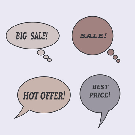 Sale speech bubbles. . Talk balloon.のイラスト素材
