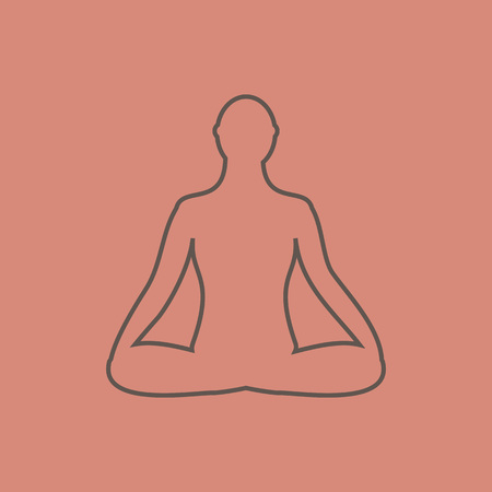 Meditation icon. human meditating in 
Vector Yoga Pose. Fitness, gym and Sport.のイラスト素材