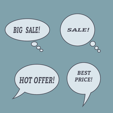 Sale speech bubbles. . Talk balloon.のイラスト素材