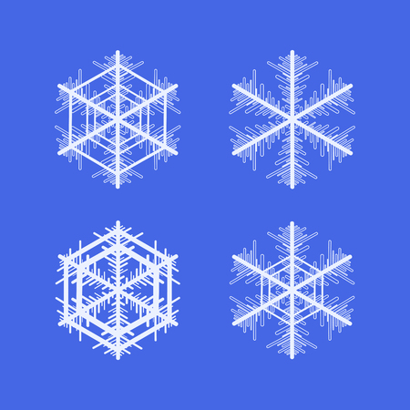 Collection of snowflakes. Winter decorative element.のイラスト素材