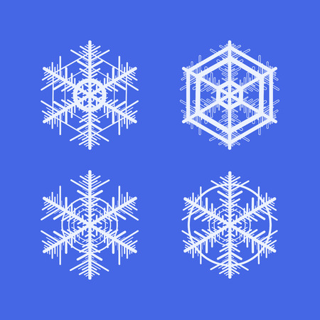 Collection of snowflakes. Winter decorative element.のイラスト素材