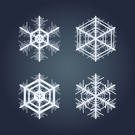 Collection of snowflakes. Winter decorative element.のイラスト素材