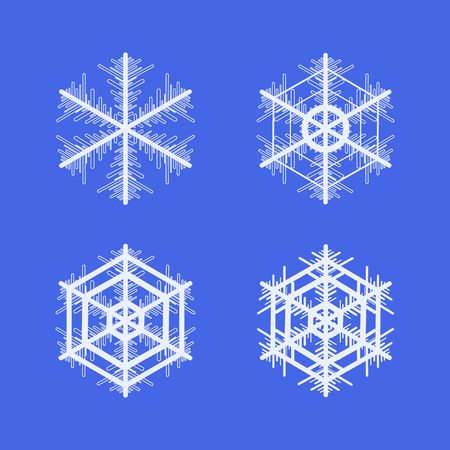 Collection of snowflakes. Winter decorative element.のイラスト素材