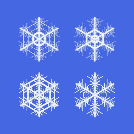 Collection of snowflakes. Winter decorative element.のイラスト素材