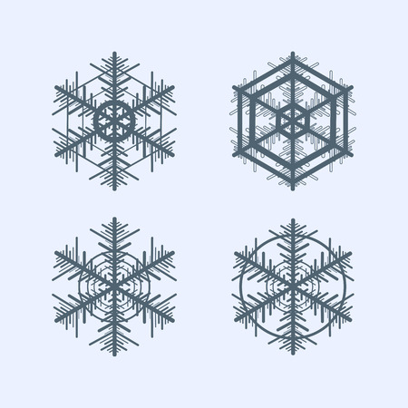 Collection of snowflakes. Winter decorative element.のイラスト素材