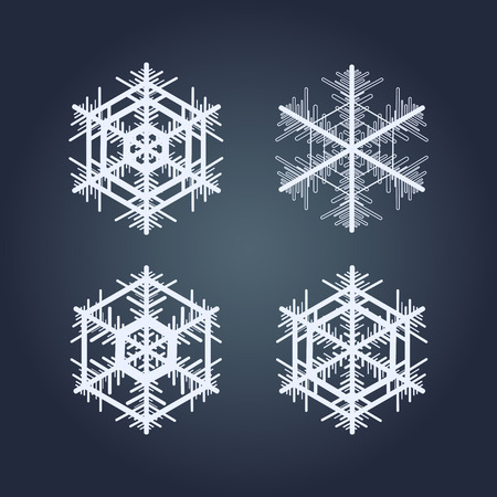 Collection of snowflakes. Winter decorative element.のイラスト素材
