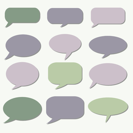 Thought frame. Speech bubble. Dream cloud. Talk balloon. Quote box.  Set of vector illustration icons.のイラスト素材