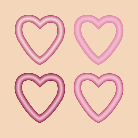 Set of red hearts.のイラスト素材