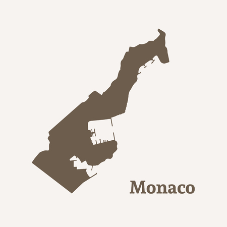 Outline map of  Monaco. Isolated vector illustration.のイラスト素材