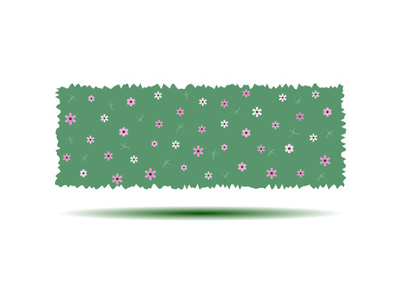 Flowering hedges. Green wall of vertical garden landscaping. Cartoon vector illustration isolated on white background.のイラスト素材