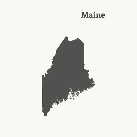 Outline map of Maine. Isolated vector illustration.のイラスト素材