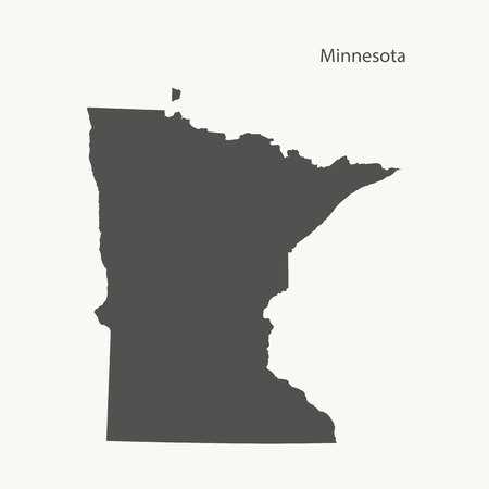 Outline map of Minnesota. Isolated vector illustration.のイラスト素材