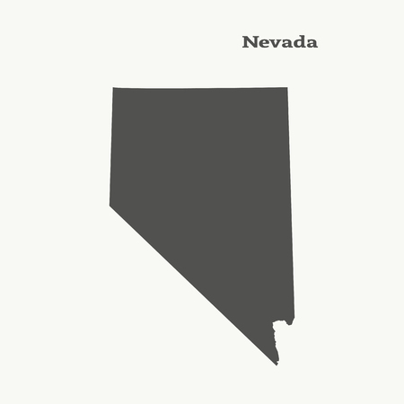 Outline map of Nevada. Isolated vector illustration.のイラスト素材