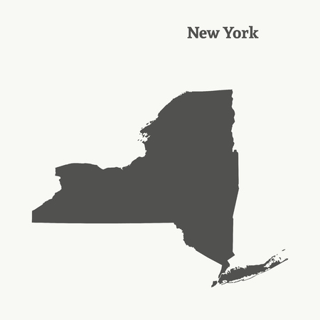 Outline map of  New York. Isolated vector illustration.のイラスト素材