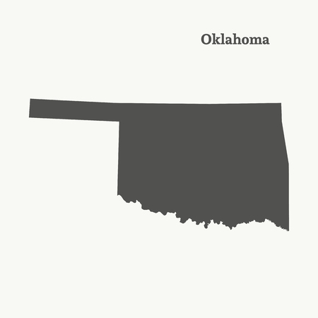 Outline map of  Oklahoma. Isolated vector illustration.のイラスト素材