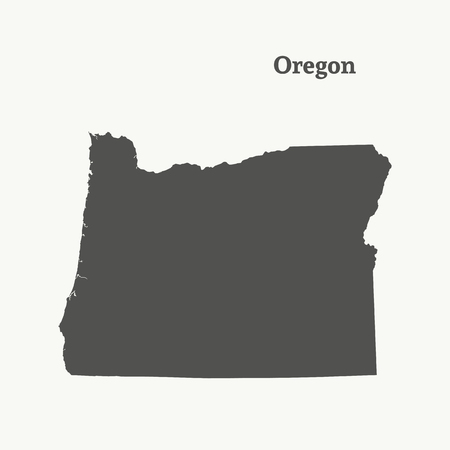 Outline map of  Oregon. Isolated vector illustration.のイラスト素材