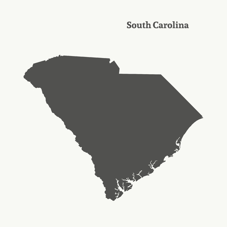 Outline map of South Carolinaのイラスト素材