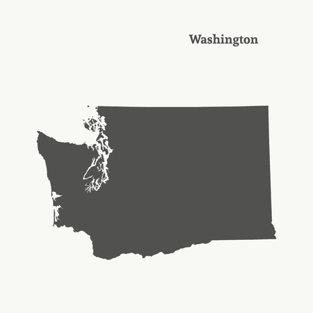 Outline map of Washingtonのイラスト素材
