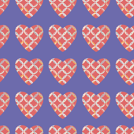 pattern with pink and red hearts. Decorative vector illustration.のイラスト素材